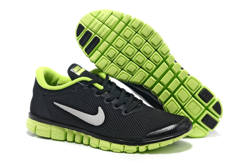 Nike Free 3.0 Hommes Noirs Verts De Nouvelles Chaussures Hommes